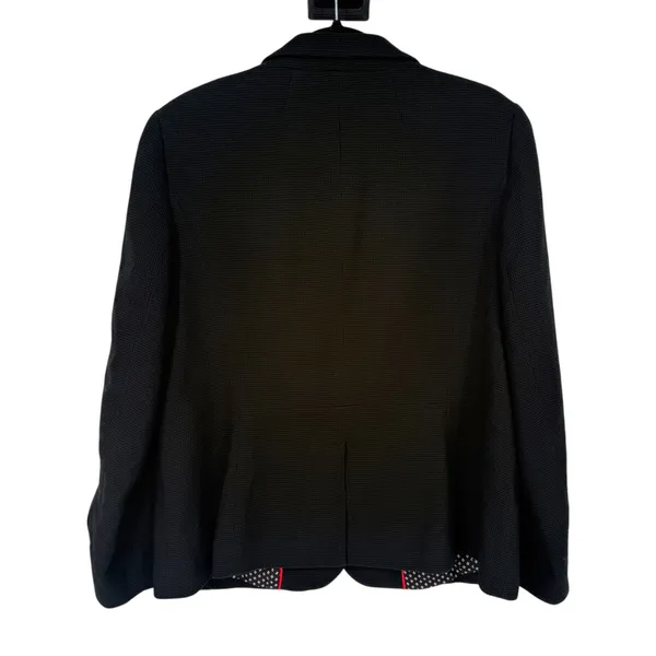 Talbots Women's Aberdeen Waffle Knit One Button Blazer Jacket Black Sz 14 Career - Image 2