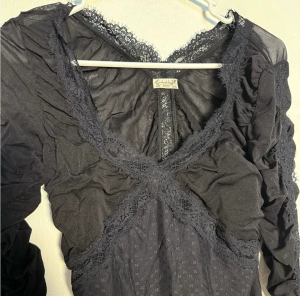 Free People Bodysuit Intimately Black - Image 6
