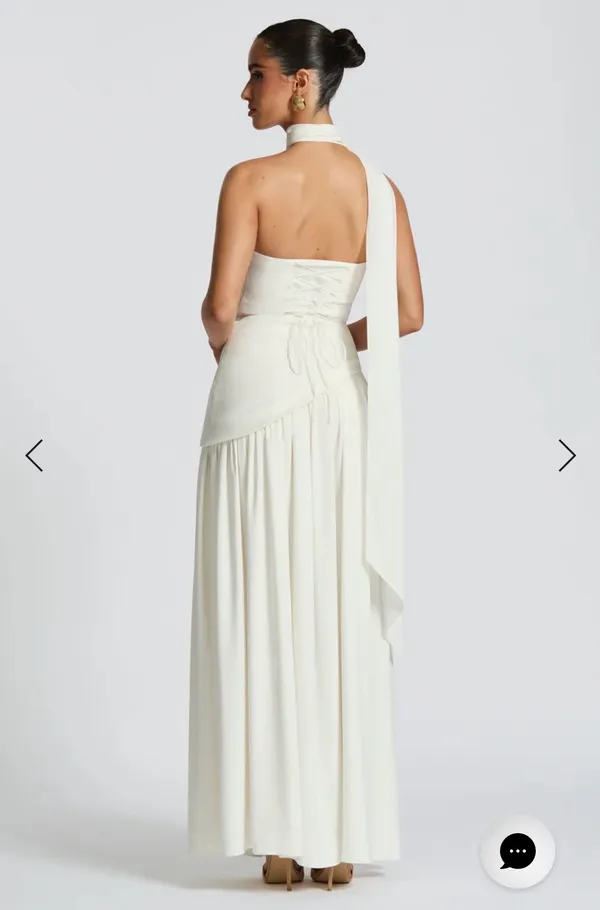 Babyboo White Maxi Dress with Scarf - Image 4