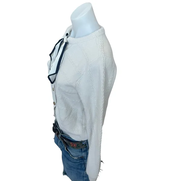 CeCe Off White Scarf Cardigan Sweater MEDIUM Business Casual Career Work $90 - Image 11