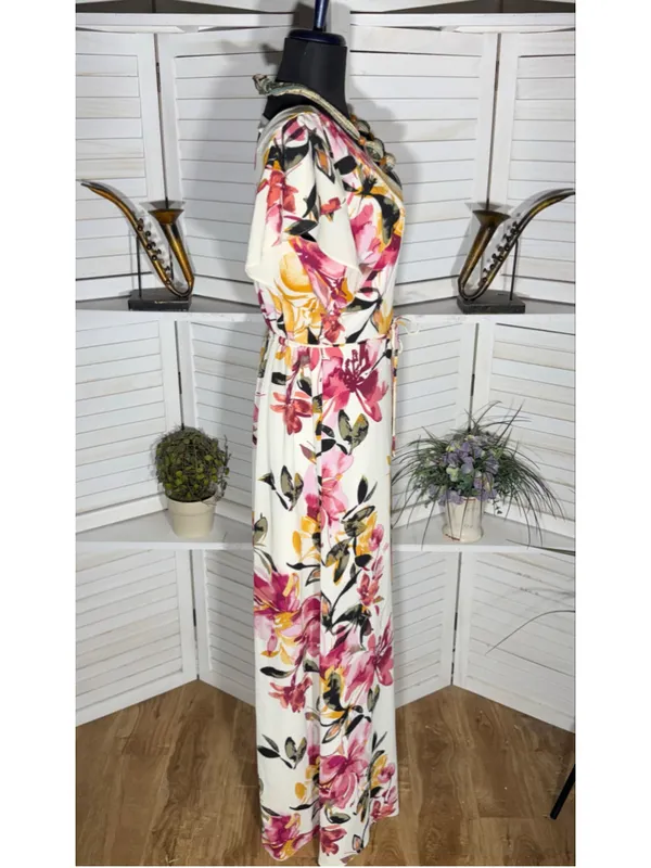 IZ Byer Y2K dress maxi floral boho short sleeve fairy whimsical cottage Derby L - Image 3
