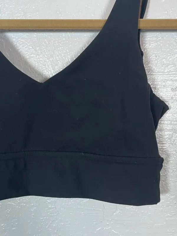 BuffBunny Collection Women M Black Strappy Sports Bra No Pads Athleisure Workout - Image 2