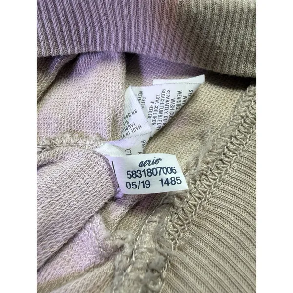 Aerie 1/4 Zip Hoodie Womens XS Oversized Pullover Hoodie Beige, 100% Cotton D49 - Image 3