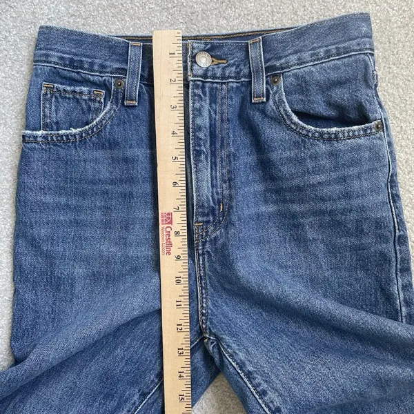 Levi's High Waisted Straight Denim Jeans Distressed Blue Women's Size 25 - Image 10