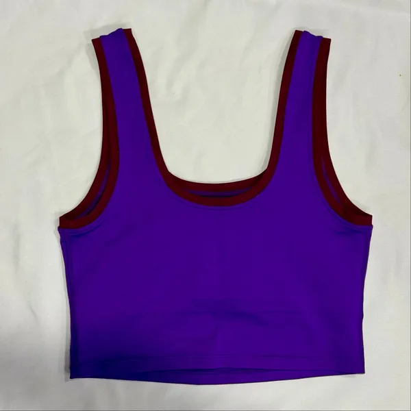 Terez New York Purple Burgundy Colorblock Leggings Crop Top Set M - Image 4
