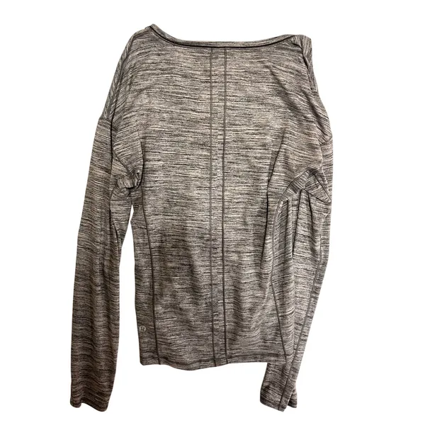 Lululemon Heathered Grey Long Sleeve Athletic Top Size 2‎ Yoga Running - Image 2