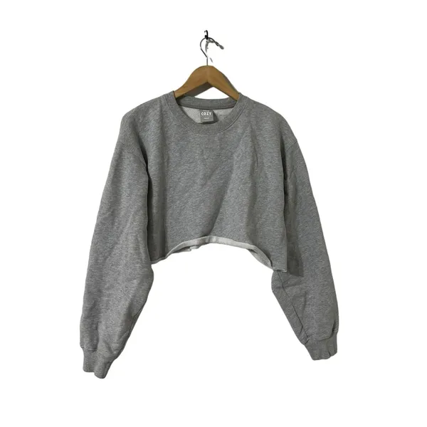 ARITZIA Tna Cozy Fleece Perfect Crop Sweatshirt Sweater Pullover Crew Top - Image 2