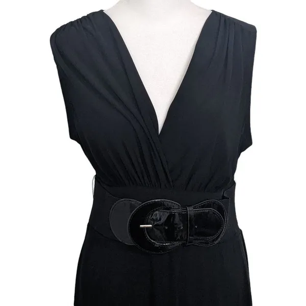 Maurices Black Belted Dress Size Medium Black Stretchy Dress with Belt - Image 4