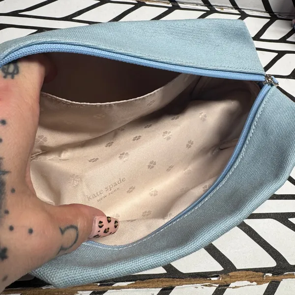 Kate Spade Sky Blue Textured Pouch - Image 4