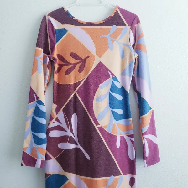 Farm Rio Latino Heritage Month Abstract Floral Long Sleeve Midi Dress - Image 5