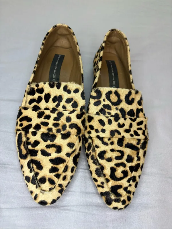 STEVEN by Steve Madden Hollie-L Leopard Haircalf Loafers Flats 7.5 - Image 6
