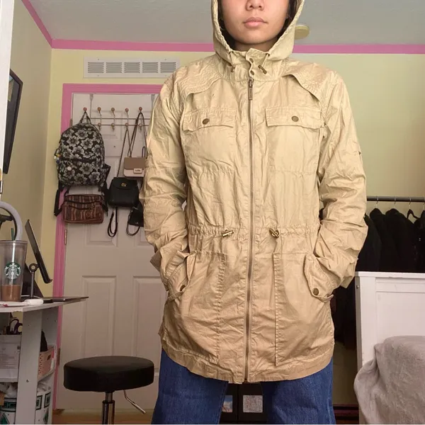 Michael Kors Khaki Hooded Jacket trench coat - Image 3