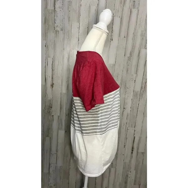 Alabama Crimson‎ Tide Women's Striped Knotted T-Shirt Size Medium Multicolor - Image 4