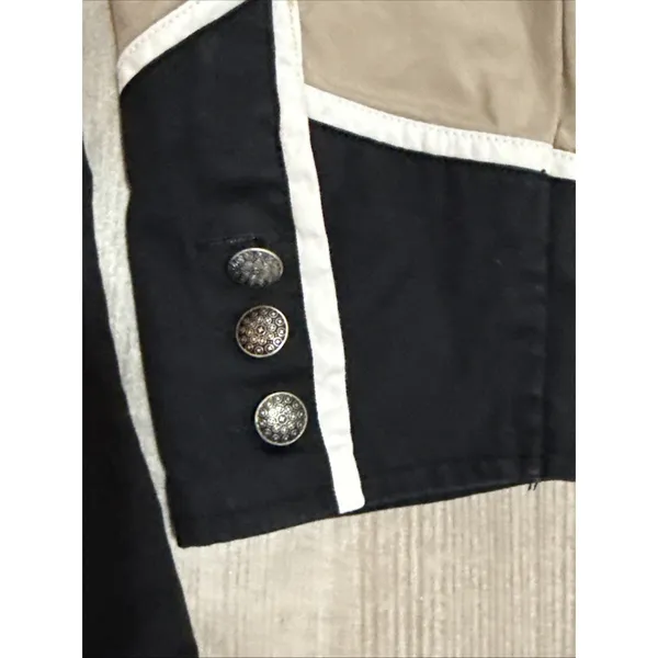 Vtg Cumberland Outfitters Tan Black White Color Block Western Shirt Womens-Lrg - Image 5