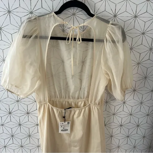 Zara Cream Sheer Top Midi Dress NWT! - Image 7