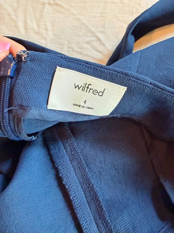Wilfred Aritzia Navy Tie Back Wide Leg Cropped Jumpsuit Size 4 - Image 4