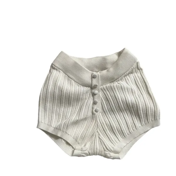 FOR LOVE & LEMONS Camille White Pointelle Knit Shorts - Image 6