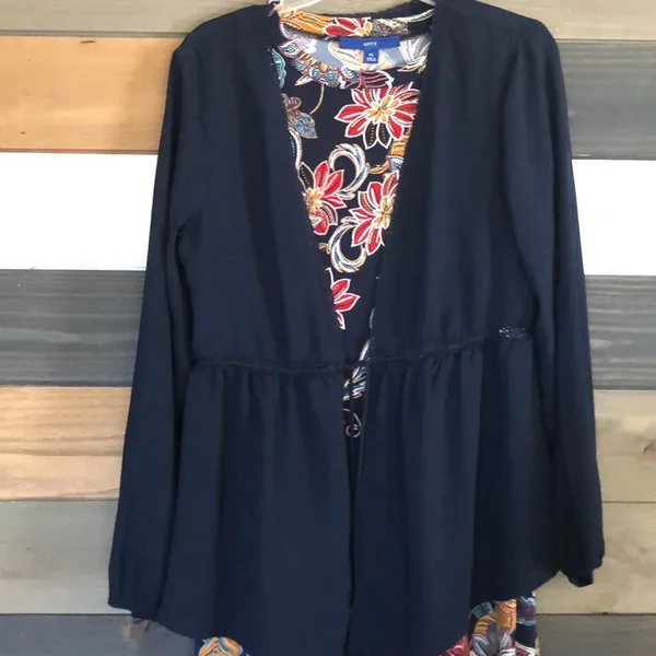 Maurice's Navy long sleeve cardigan shirt - Image 3