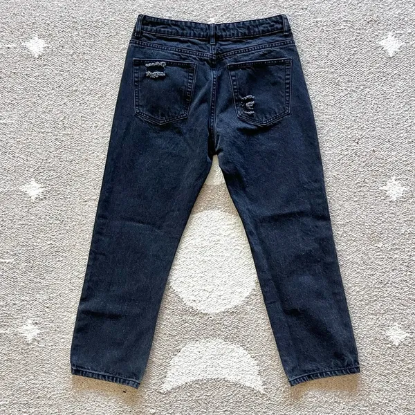 Adika Andor High Rise Straight Leg Cropped Jeans in Black Size 30 - Image 10