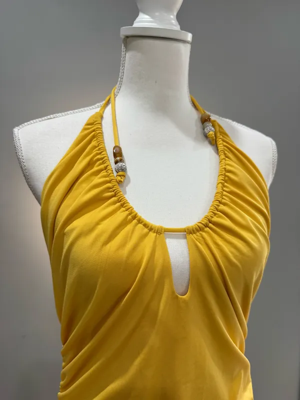 Yellow H&M Halter Dress Size M NWT - Image 2