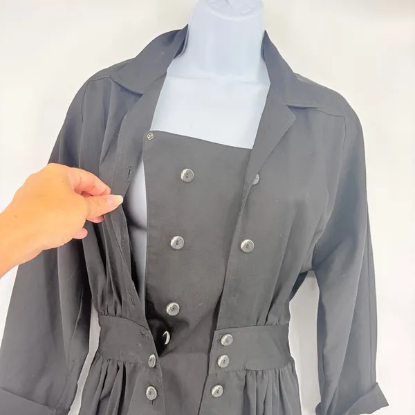 Vintage D.Frank Jacket Dress Sz 6 90s Quiet Luxury Corpcore Double Breasted USA - Image 6