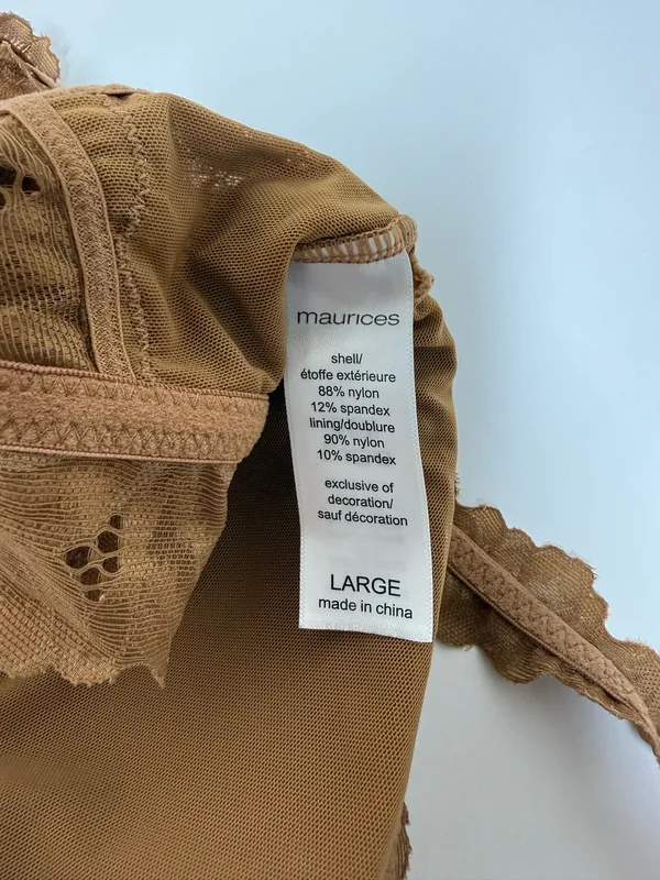 Maurices Lace Criss Cross Back Bralette Brown Plunge Pullover - Image 7