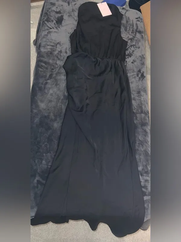 Hello Molly Distant Love Satin Maxi Dress in Black Size 6 New with tag - Image 6