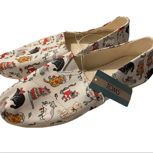 Toms Christmas Cats‎ Festive Holiday 6 Shoes - Image 3