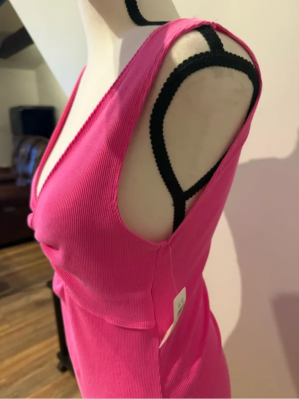 aerie Hot Pink Twist Front Cutout Mini Dress - Image 3
