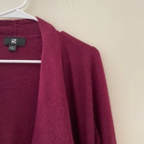 S- Iz Byer Light Plum Colored Long Cardigan Coat‎ - Image 2