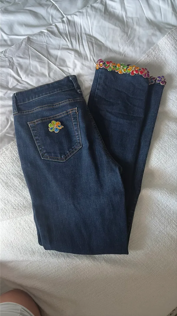 St. John's Bay flower Denium straight leg jeans - Image 4