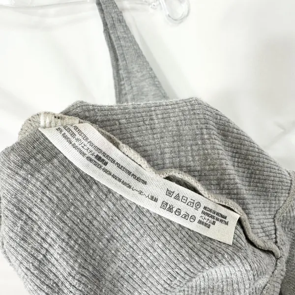 Intimately Free People Small Tank Top Gray Ribbed V-Neck Swing Cropped Sleep 674 - Image 7