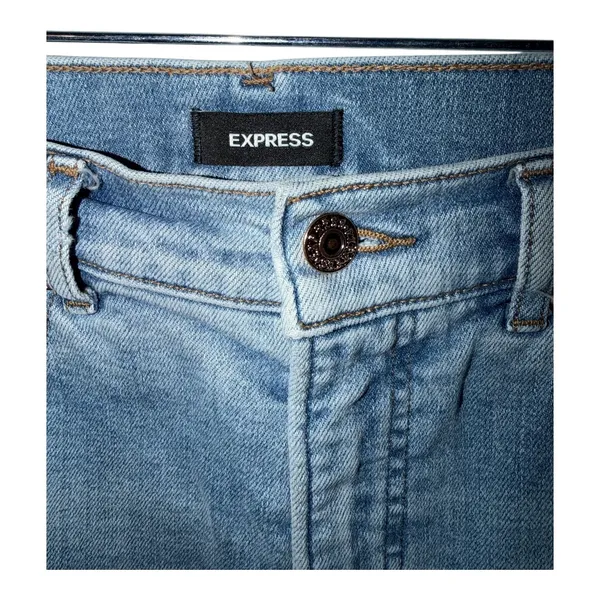 Express Modern Straight Super High Rise Jeans, Size 4R - Image 4