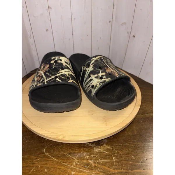 Crocs RealTree Camo Iconic Comfort Slides Sandals‎ W7 M5 (Shrunk To this size) - Image 2
