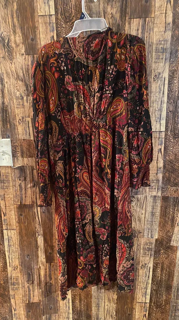 ZARA paisley dress midi v neck XXL 44 length x 17 inch - Image 3