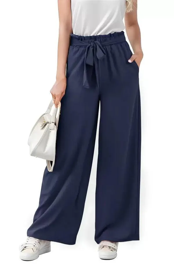 High Rise Elastic Waist Palazzo Pants For Women, Size-M-L-XL - Image 2
