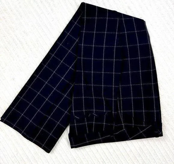 Express Editor women’s size 6R dress pants black with white plaid - Image 2