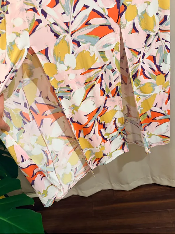 London Style Floral Dress in Pink and Orange - Image 2