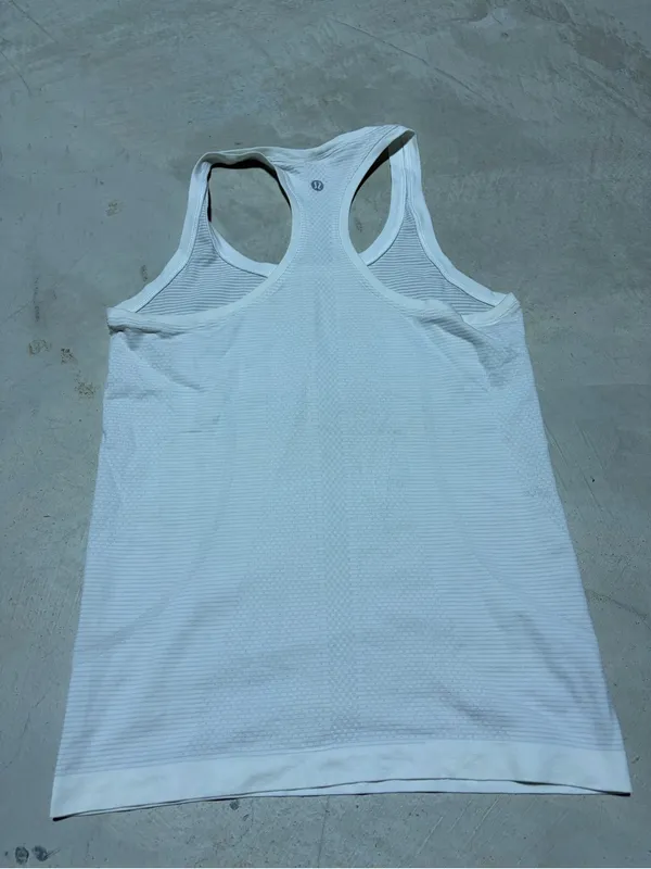 Lululemon swiftly tech White Klutch Baseball Racerback Tank Blue & Pink 6 - Image 4