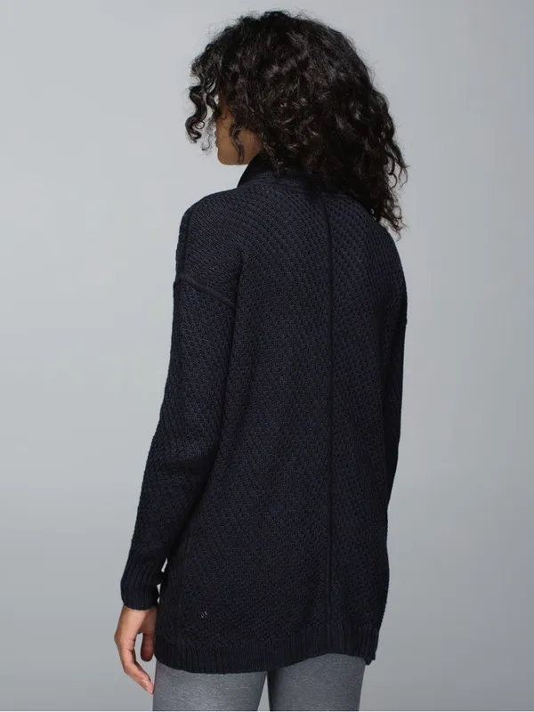 Lululemon Women’s Post Practice Cardigan Knit Sweater Longsleeve in Black XL - Image 2