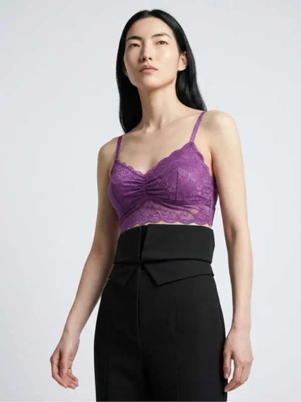 PINK Victoria's Secret Purple Lace Bralette Size Medium - Image 11