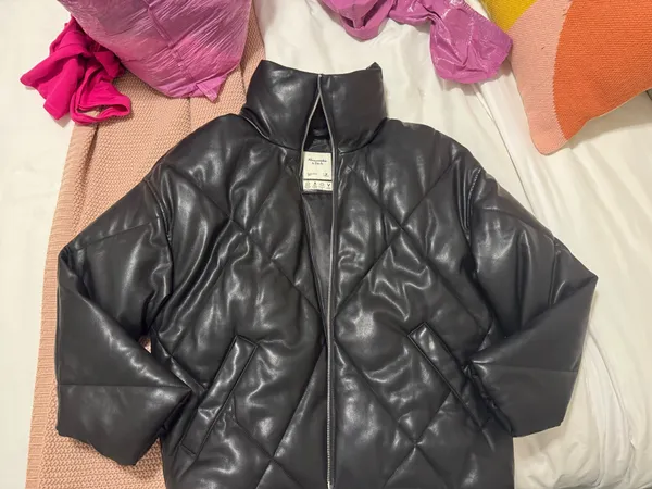 Abercrombie Leather Puffer Jacket - Image 2