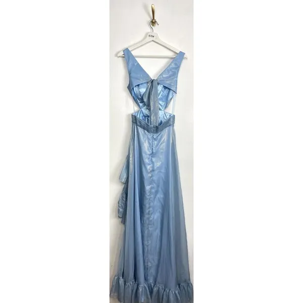 MAC DUGGAL High-Low Ruffle Gown in Powder Blue Size US 0 - Image 7