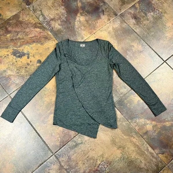 Converse One Star Dark Gray Jersey Top Long Sleeve Medium - Image 5