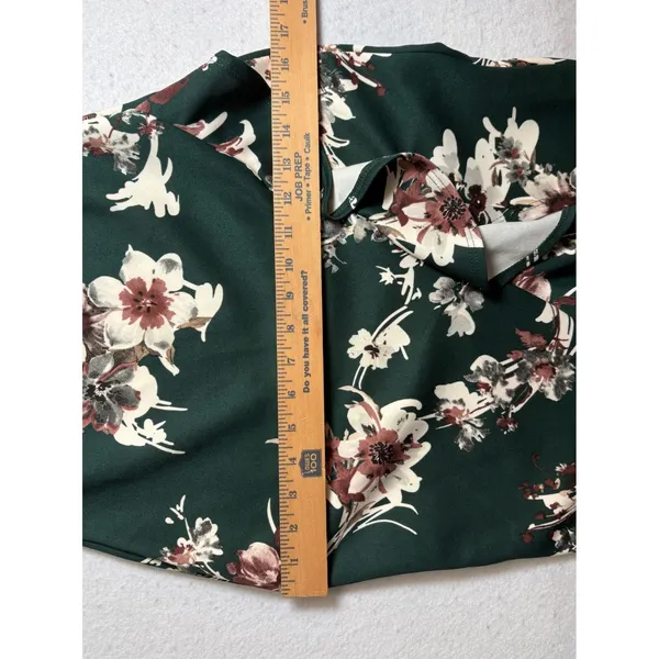 Windsor Green Floral Cowl Neck Ruffle Slit Midi Dress NWT Medium - Image 10