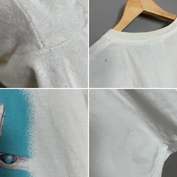 Hanes Vintage 90s‎ Rosie the Riveter T-Shirt Size Large White FLAWS Retro 1995 Graphic - Image 11