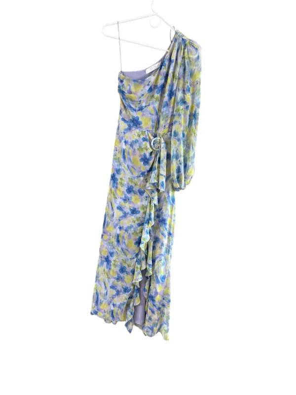 Women's ASTR The Label One Shoulder Floral Dress XS Blue Yellow - Image 2