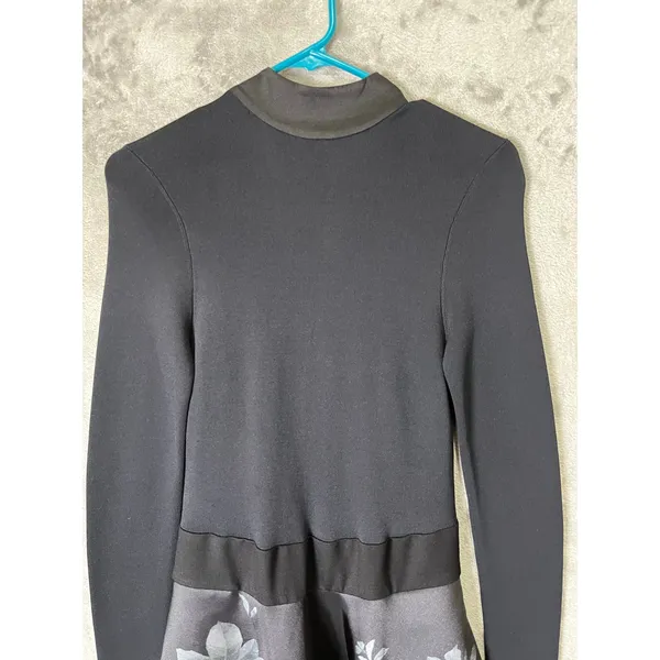 Ted Baker Jordynn Clove Floral Fit & Flare Midi Dress Mock Neck Black Size 4 New - Image 2