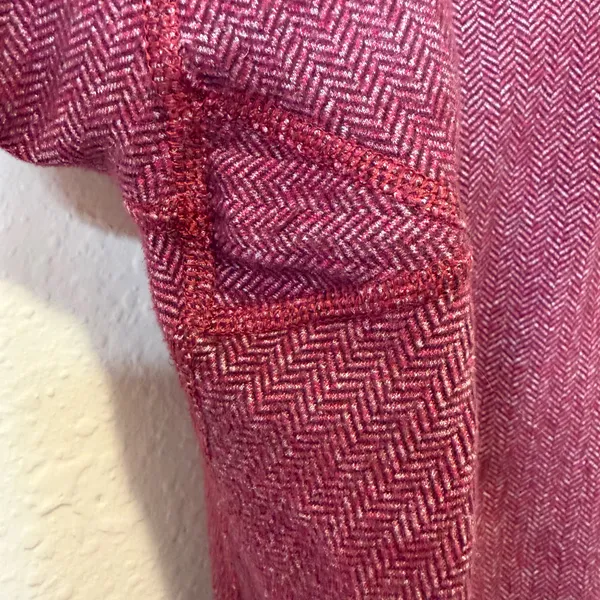 Lululemon Wunder Under High Rise Burgundy Herringbone Leggings Size 8 Activewear - Image 4