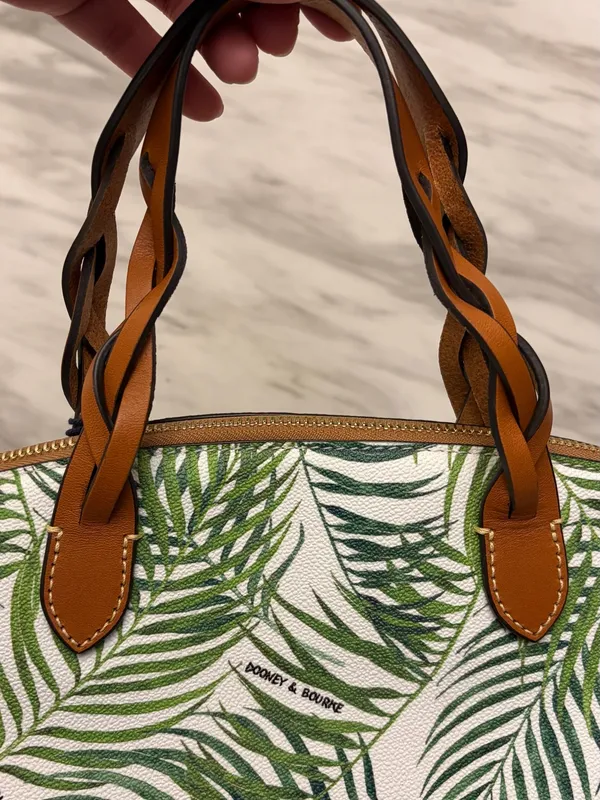 NWT Dooney & Bourke Siesta Key Celeste Satchel White Palm Leaf Bag Purse - Image 4